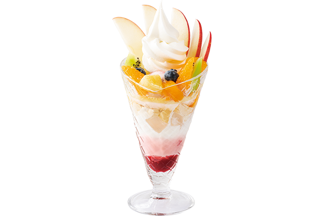 彩りフルーツのmilkyソフトクリーム